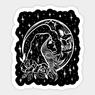 Sun Kissing the Moon Goth Witchy Sticker